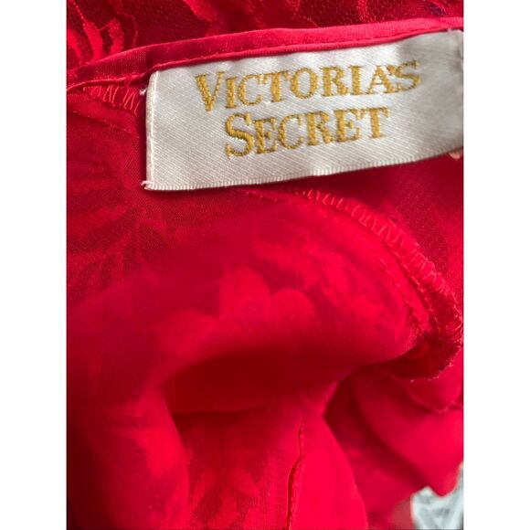 Victoria’s Secret Vintage Red Lace Slip Dress Lingerie Gold Label - Picture 3 of 4